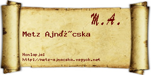 Metz Ajnácska névjegykártya